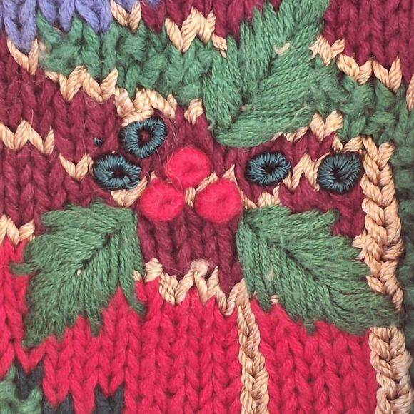 Heirloom Collectibles PL Vintage Christmas Sweater Cardigan Bears School Teacher - Picture 5 of 16